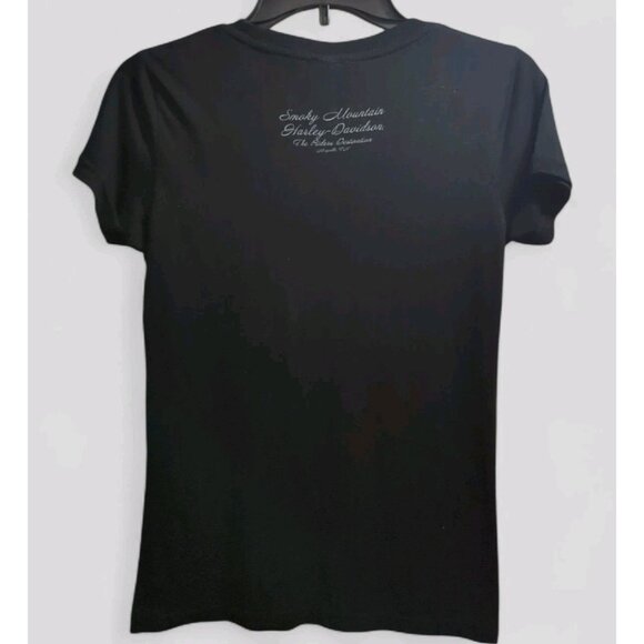 Harley Davidson Womens Sz M‎ Shirt Smoky Mountain Wings Graphic Biker Motorcycle - Picture 2 of 8